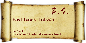 Pavlicsek István névjegykártya